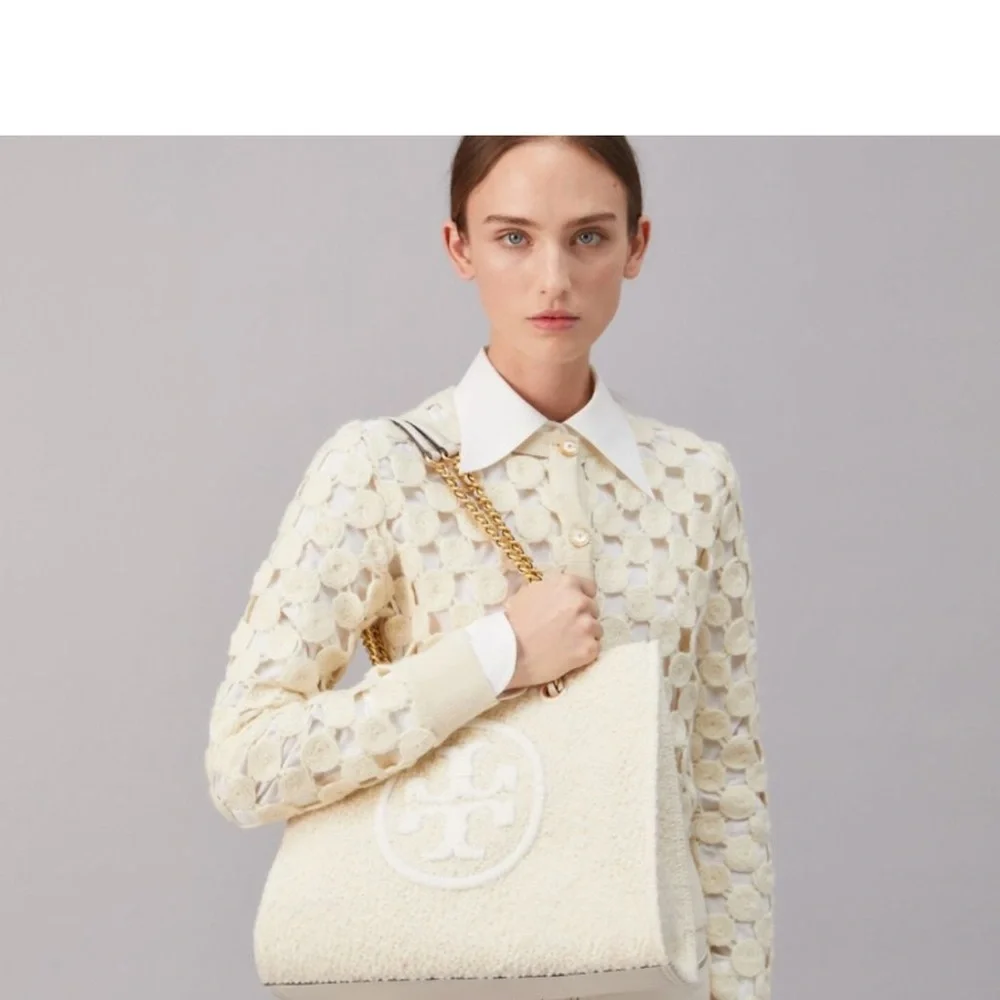 Tory Burch- Ella Boucle Chain Tote, “New Ivory”, NO LONGER AVAILABLE IN STORES